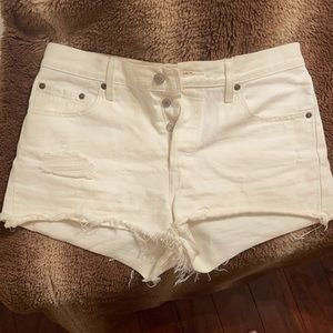 Levi Strauss White Denim Shorts
